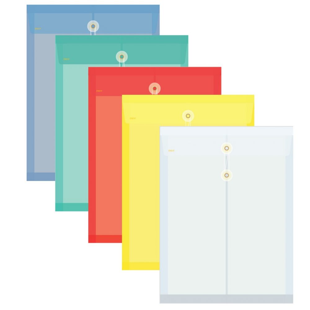 Plastic Document Envelope with String (A4) i.Stationery Office